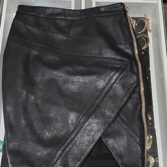 House of CB Dresses & Skirts - House of CB Black Asymmetrical Wrap Midi Skirt